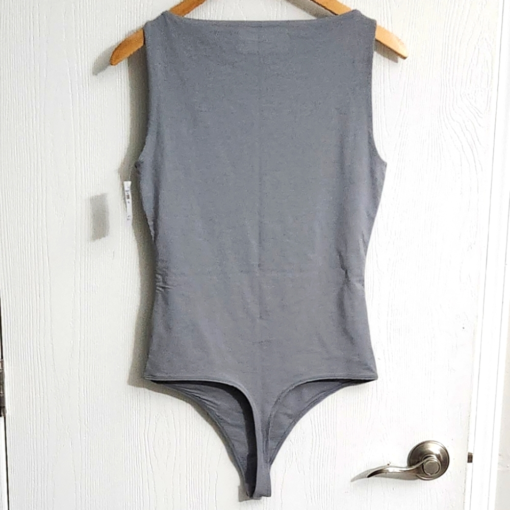 New!Abercrombie & Fitch Women's Cotton-Modal Slash Bodysuit - Picture 7 of 9